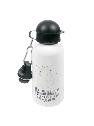 Mr. & Mrs. Panda Kindertrinkflasche Eisbär Umarmen mit Spruch in Weiß