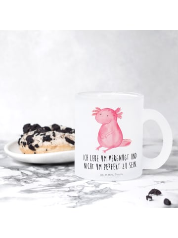 Mr. & Mrs. Panda Teetasse Axolotl null mit Spruch in Transparent