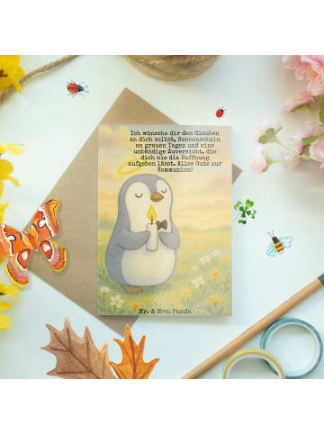 Mr. & Mrs. Panda Grußkarte Pinguin Kommunion Design mit Spruch in Weiß