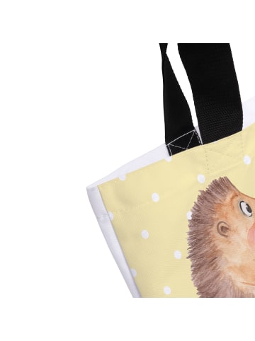 Mr. & Mrs. Panda Tasche Igel Wein mit Spruch in Gelb Pastell