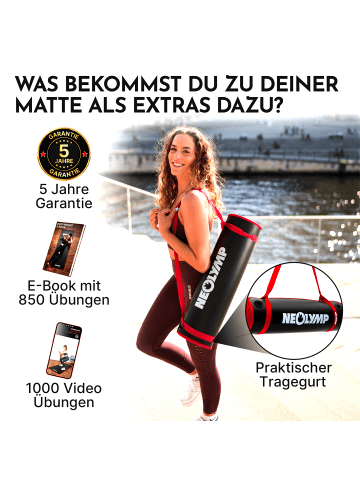 Neolymp Fitnessmatte "FML210" in Rot, 183x61 cm