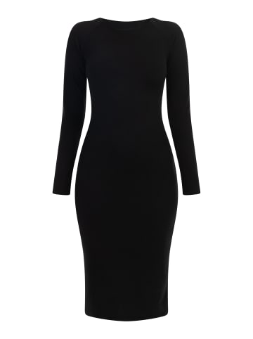 myMo at night Damen Langarmkleid Midi in Schwarz