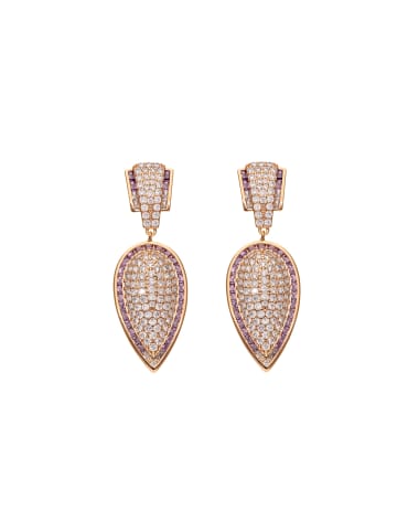 faina Women Dangle Earrings in Rose Gold Violet