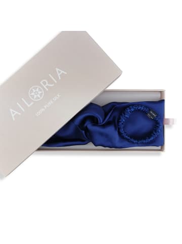 Ailoria SOYEUX & DOUX Set Headband und Scrunchie S aus Seide in blau