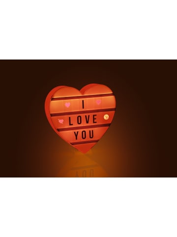 EASYmaxx LED-Leuchtkasten Herz 4,5V weiß 173 Buchstaben & 150 Moodjis  Weiß