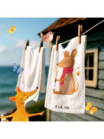 Mr. & Mrs. Panda Handtuch Gäste-WC Maus Weihnachten ohne Spruch in Weiß