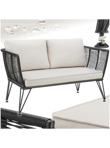 tectake Garten-Loungesofa mit Stahlgestell, 131 x 67 x 71 cm