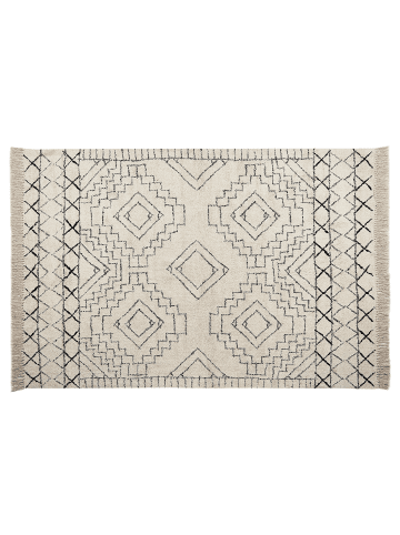 Beliani Kurzflor ZEYNE in Beige/Schwarz - (W) 140 x (H) 0.9 x (L) 200 cm