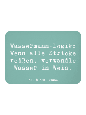 Mr. & Mrs. Panda Magnet Spruch Wassermann Logik mit Spruch in Meeresbrise