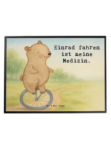 Mr. & Mrs. Panda Tischunterlage Bär Einrad fahren Design mit Spruch in Weiß