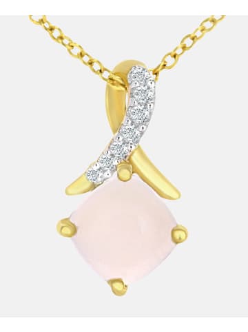 Diamant L'éternel Halskette mit Anhänger aus 375 Gelbgold mit Diamant mit Opal