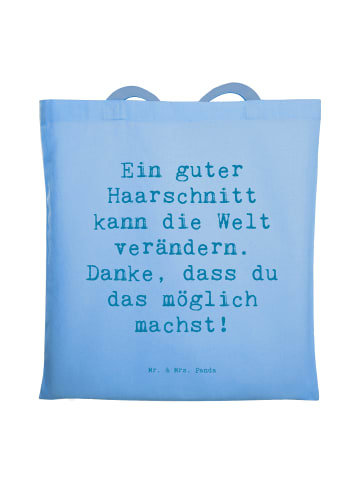 Mr. & Mrs. Panda Einkaufstüte Spruch Friseur Wunder mit Spruch in Sky Blue