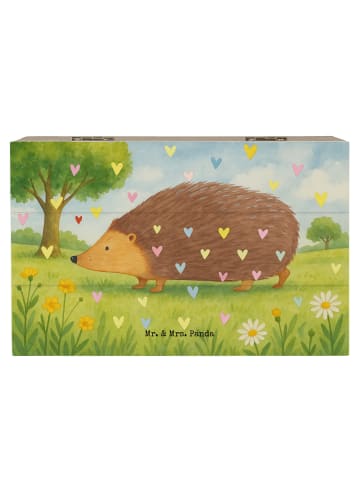 Mr. & Mrs. Panda Truhe Igel Herzen Design ohne Spruch in Weiß