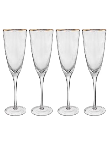 Butlers Champagnerflöte GOLDEN TWENTIES 4er-Set in Durchsichtig