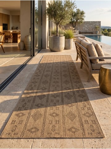 KADIMA DESIGN Teppich Outdoor Waschbar Vintage KASBERG Strapazierfähig OEKO-TEX in Schwarz