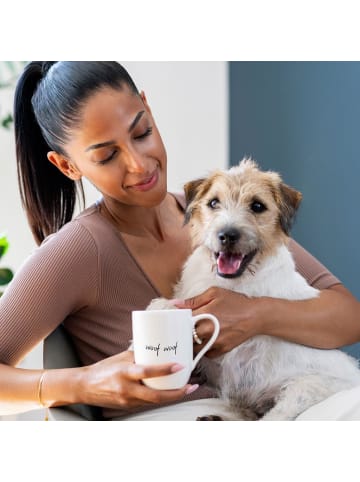 Villeroy & Boch 2er Set Kaffeebecher Dog Statement in Weiß 280 ml in weiß