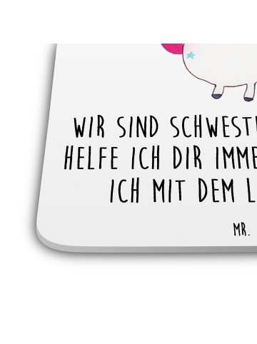 Mr. & Mrs. Panda Gläseruntersetzer Einhörner Umarmen mit Spruch in Weiß