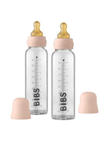 BIBS Glas-Flasche 2er Pack Baby Bottle Complete in rosa