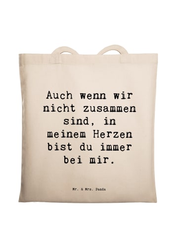 Mr. & Mrs. Panda Stoffbeutel Spruch Trennung von den Eltern mit ... in Creme