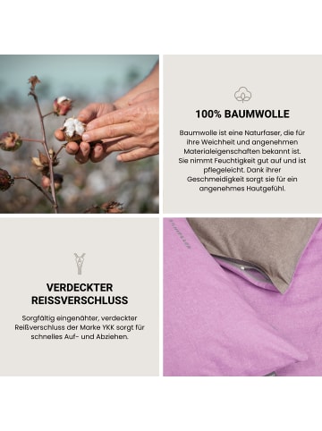 Schiesser Renforcé-Kissenhüllen Doubleface in Rosé-Silber