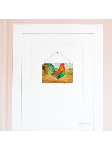 Mr. & Mrs. Panda Wandbild Holz Hahn Korn Design ohne Spruch in Weiß