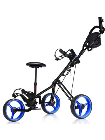 COSTWAY 3-Rad Golftrolley in Blau