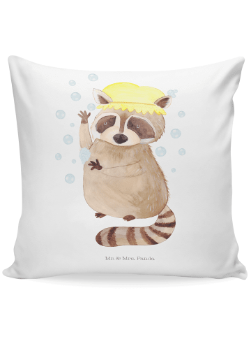 Mr. & Mrs. Panda Kissen 40x40 Waschbär ohne Spruch in Weiß