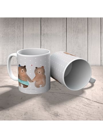 Mr. & Mrs. Panda Kindertasse Bär Freundin ohne Spruch in Grau Pastell