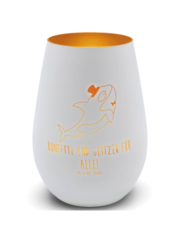 Mr. & Mrs. Panda Teelichthalter Orca Zylinder mit Spruch in Weiß