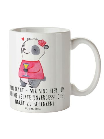 Mr. & Mrs. Panda Tasse Junggesellinnenabschied Team Braut mit Sp... in Weiß