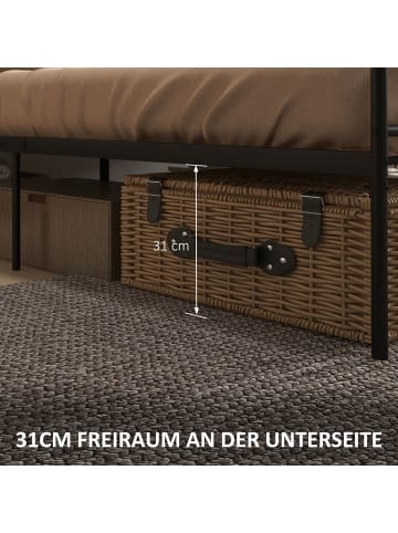 HOMCOM Bettgestell-165L x 207B x 106H cm-Schwarz