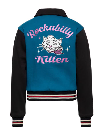 Queen Kerosin Queen Kerosin Collegejacke Rockabilly Kitten in petrol