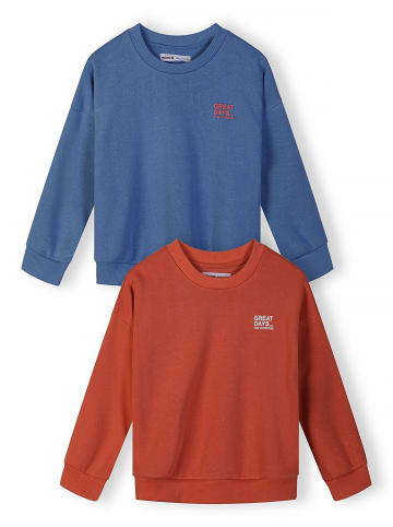 Minoti 2-er Pack Rundhalspullover NOSFLEECE403 in Blau