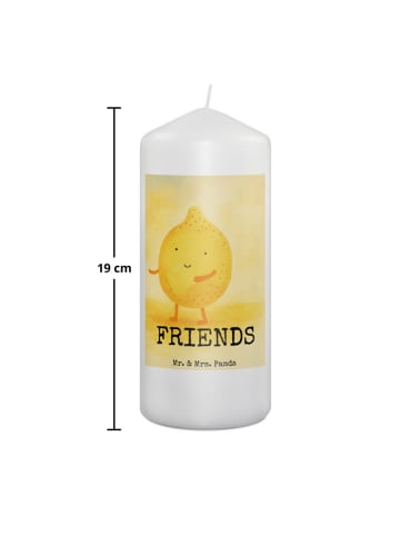 Mr. & Mrs. Panda Laternenkerze Beste Freunde Zitrone Design mit ... in Weiß