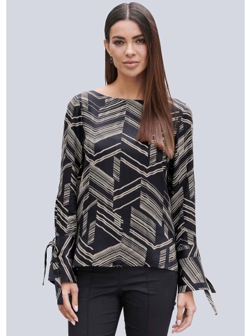 Alba Moda Tunika mit grafischem Druck in schwarz