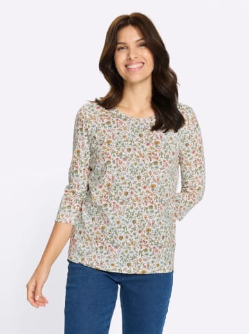 Sieh an! 3/4-Arm-Shirt in ecru-khaki-bedruckt