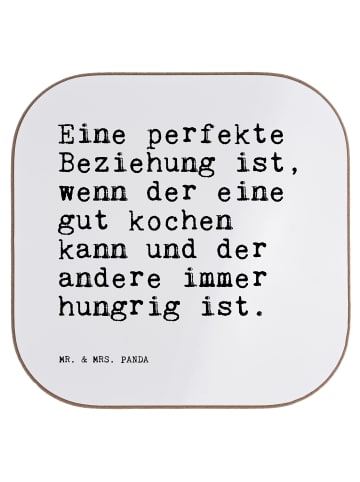 Mr. & Mrs. Panda Coaster Eine perfekte Beziehung ist,... mit Spruch in Weiß