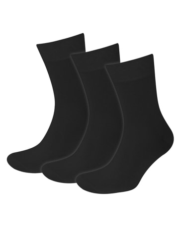 Sympatico 3 Paar Baumwollsocken Basic Line in black