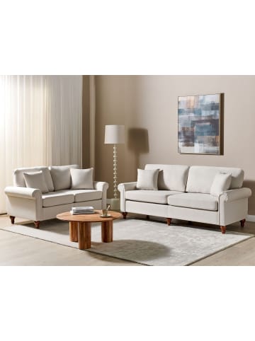 Beliani 6-tlg Sitzgruppe GINNERUP in Beige/Braun