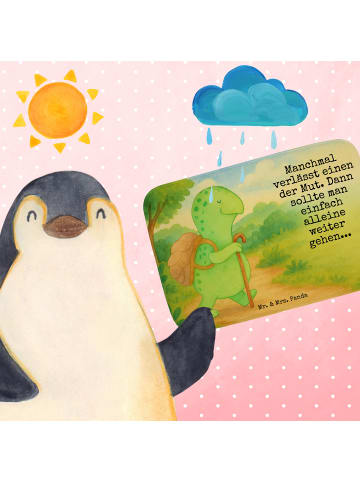 Mr. & Mrs. Panda Badteppich Schildkröte Wanderer Design mit Spruch in Weiß