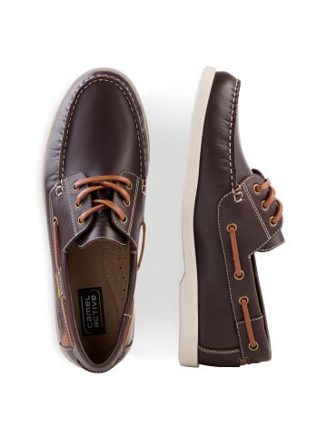 Camel Active Bootsschuh aus gewachstem Leder in Dunkelbraun