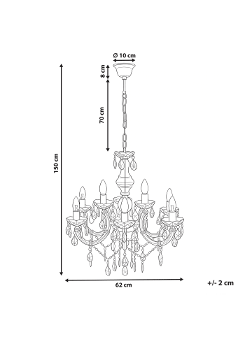 Beliani Pendelleuchten KALANG  in Schwarz - (W) 60 x (H) 145 x (L) 60 cm