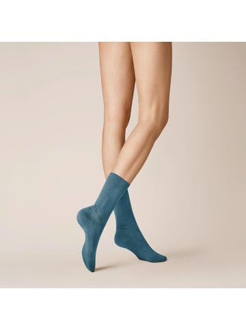Kunert Socken Liz druckfrei in gentian blue
