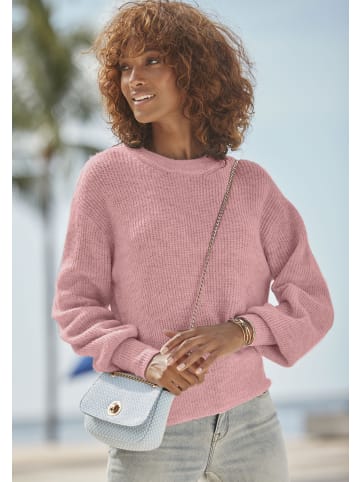 LASCANA Strickpullover in rosé meliert