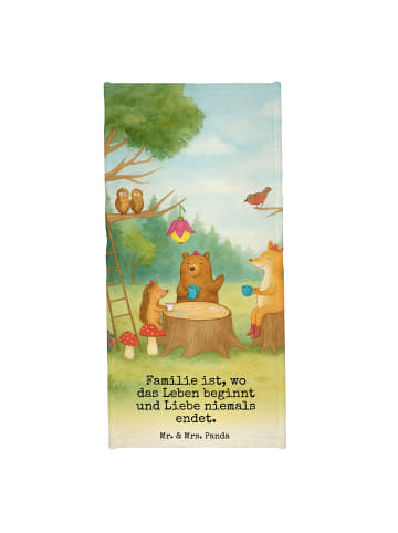 Mr. & Mrs. Panda Strandlaken Waldtiere Picknick Design mit Spruch in Weiß