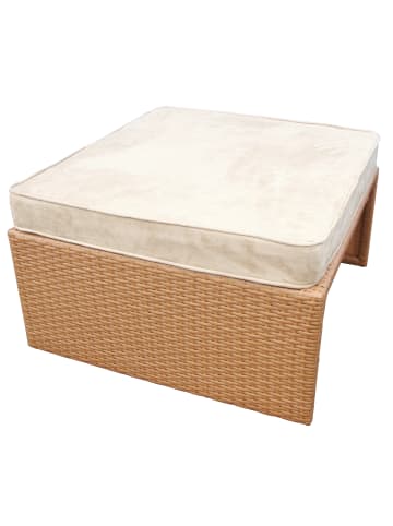 GMD Living Hocker VARIOFLEX V1 inkl. Kissen aus Polyrattan in Farbe Hellbraun