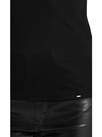 MARC CAIN Basic-Shirt mit weitem Ausschnitt in Schwarz