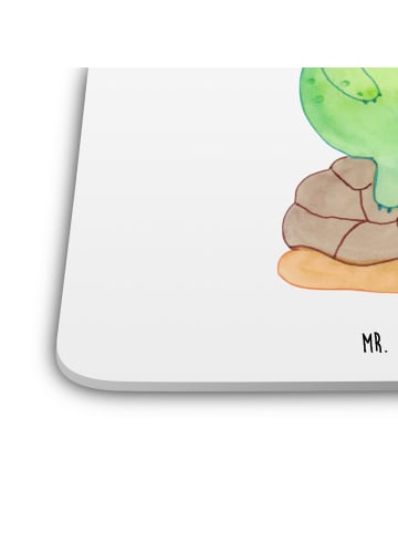 Mr. & Mrs. Panda Glasuntersetzer Schildkröte Pause ohne Spruch in Weiß