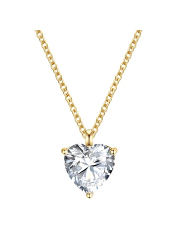 Rafaela Donata Halskette Herz aus Sterling Silber mit Zirkonia in gelbgold