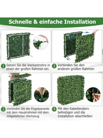 COSTWAY Künstliche Pflanzenwand in Grün